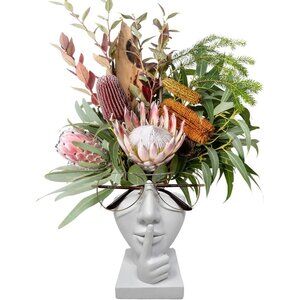 Keep a Secret Cute Eyeglass Holder Stand Decor Planter Vase Face Figurine NWT